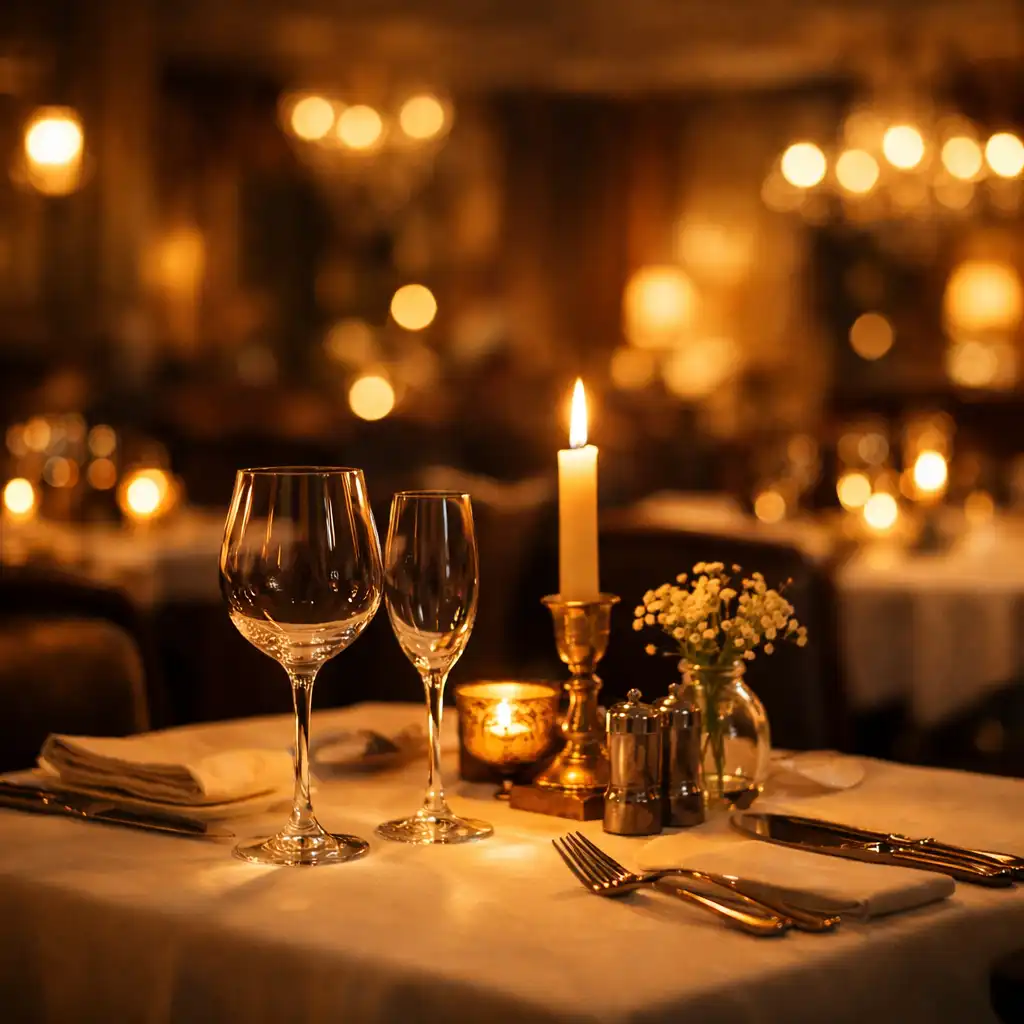 Nastrojowe oświetlenie restauracji